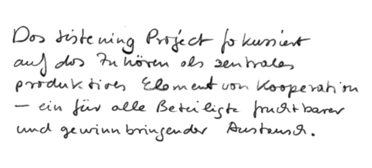 Listening Project - Zuhören und Kooperation und Zusammenarbeit